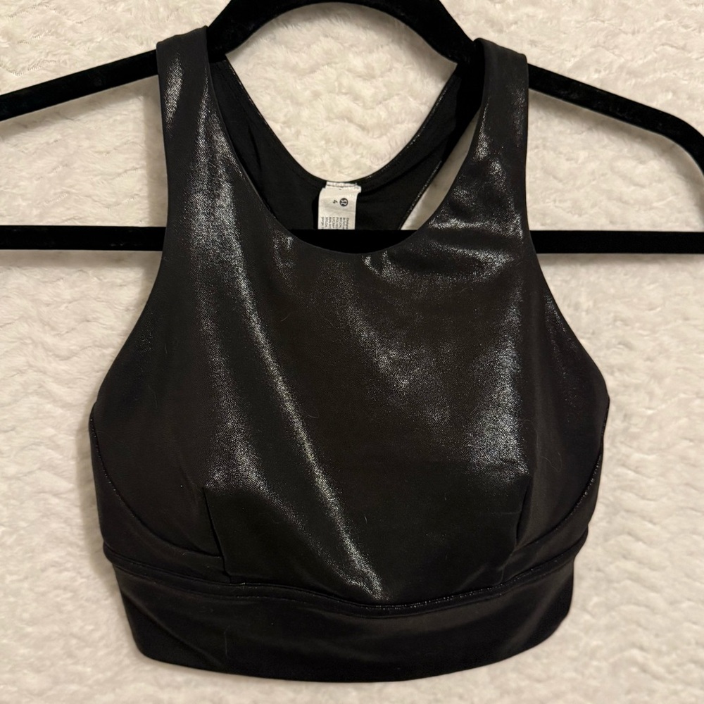 Lululemon Athletica Black Shimmer Sports Bra. Absolutely gorgeous 🧡